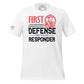 First Defense Starts White Motivational Men's T-Shirt