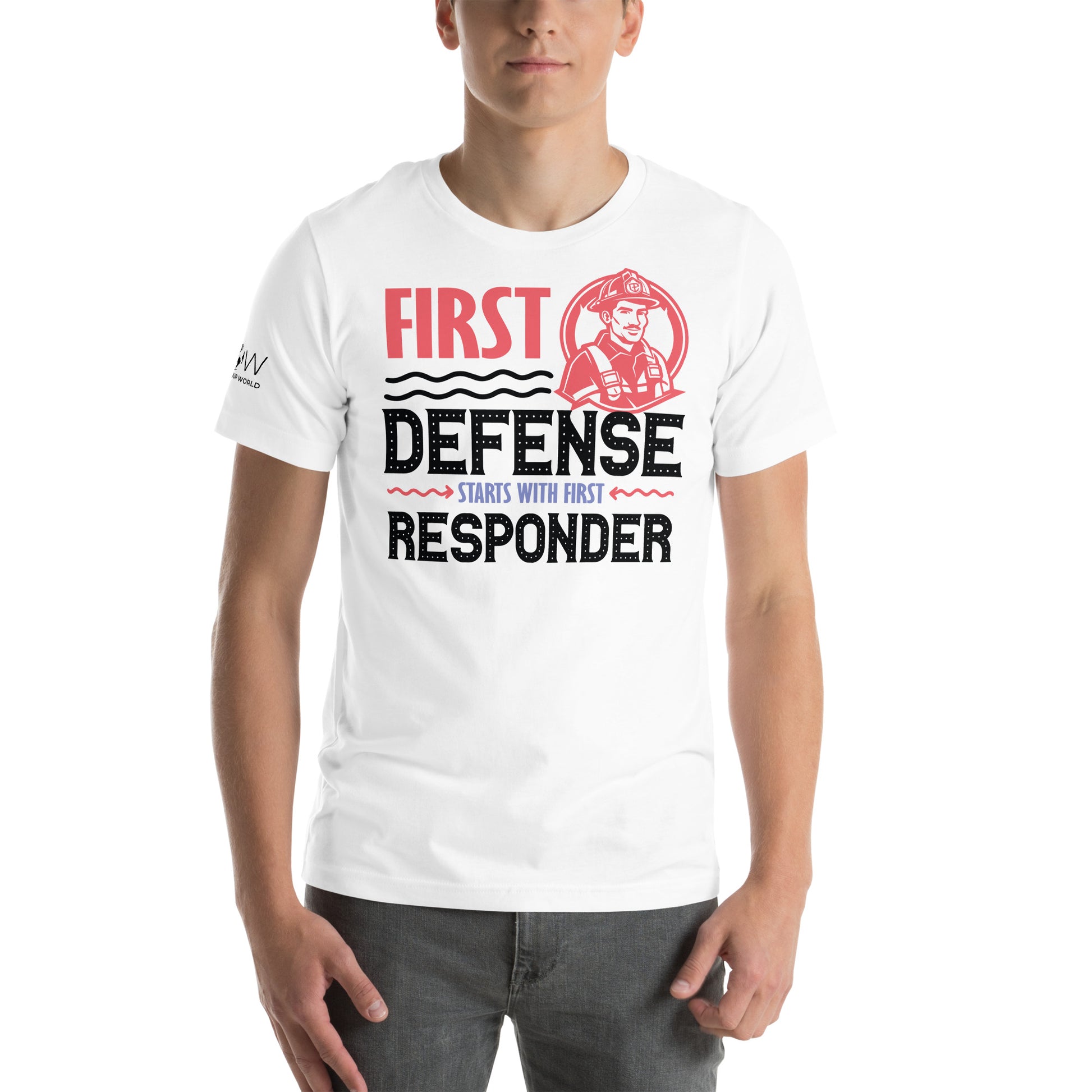 First Defense Starts White Motivational Men's T-Shirt