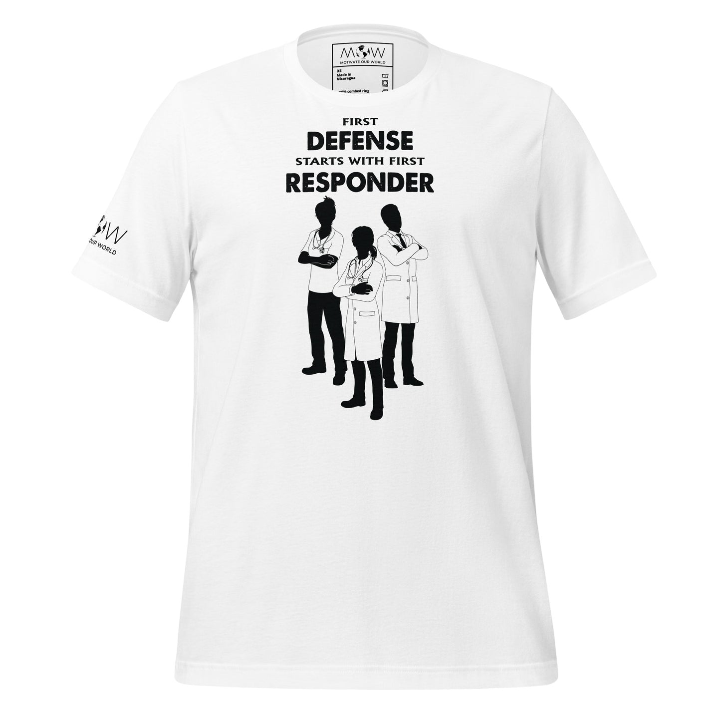 First Defense White Motivational Men's T-Shirt