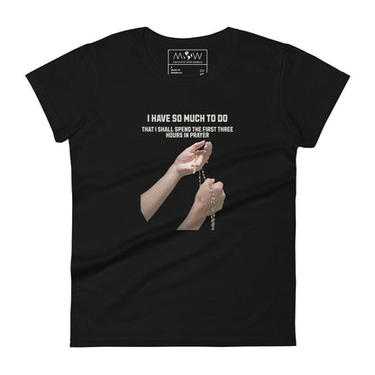 First Three Hours in Prayer Rosary Black s T-Shirt