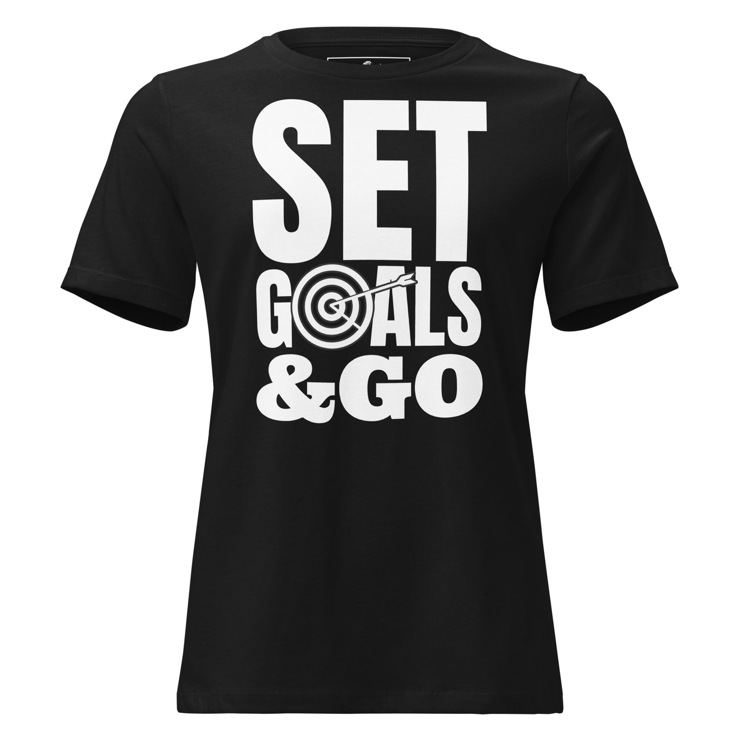 Focus on the Goal Black Motivational Women’s T-Shirt