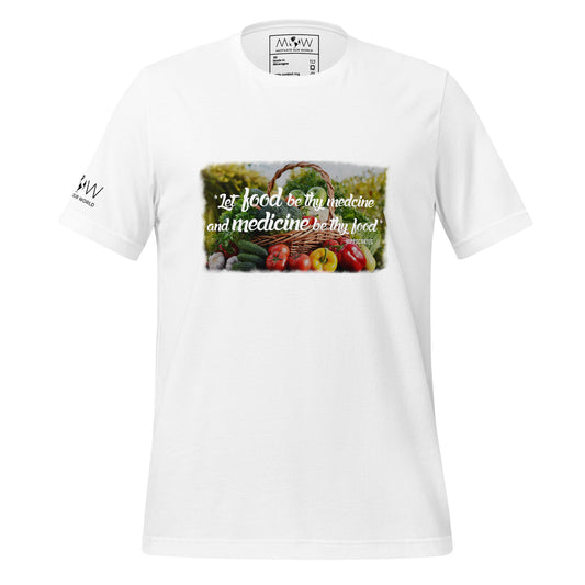 Food is Medicine Men's Motivational White T-Shirt