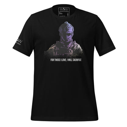 For Those I Love, I Will Sacrifice II Men's Motivational Black T-Shirt