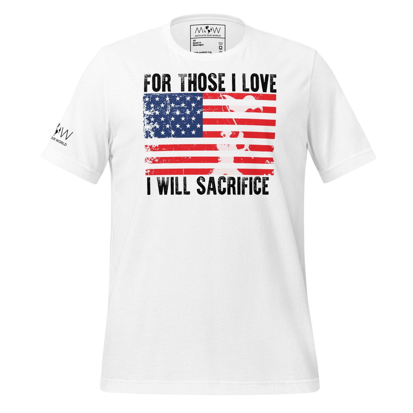 For Those I Love, I Will Sacrifice Men's  Motivational White T-Shirt