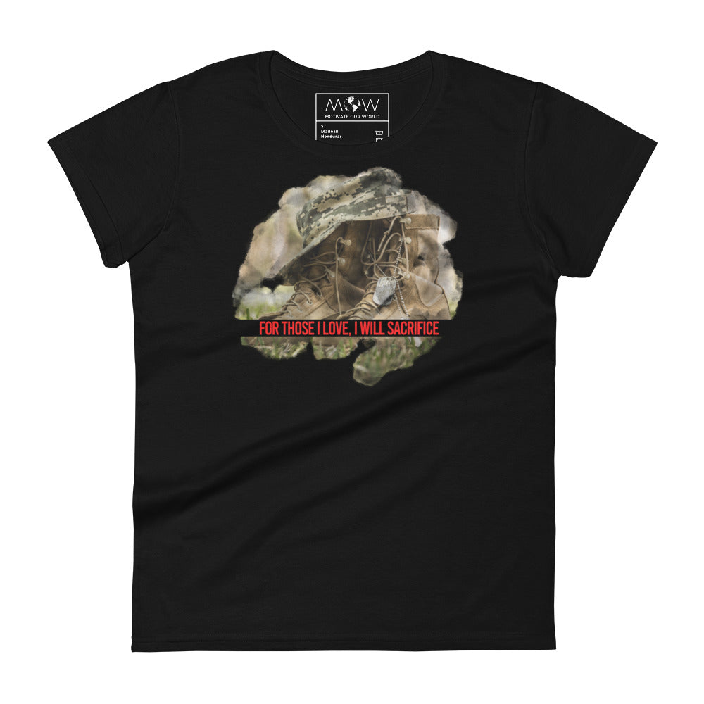 For Those I Love, I Will Women’s Motivational Black T-Shirt
