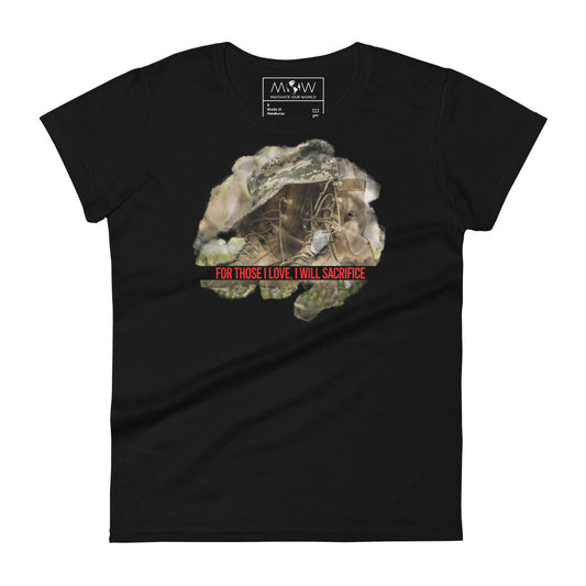 For Those I Love, I Will Women’s Motivational Black T-Shirt