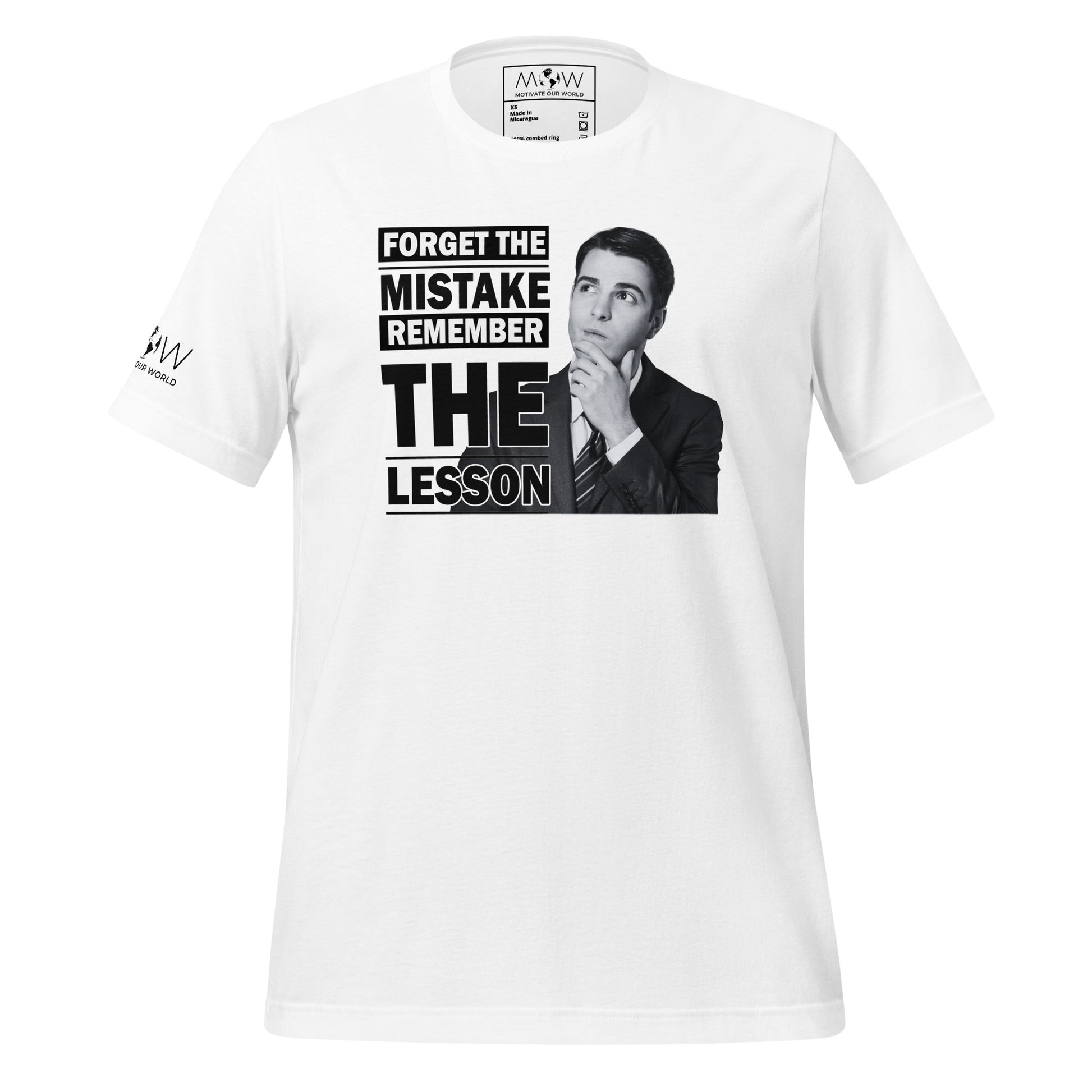 Forget the Mistake, Remember White Motivational Men's T-Shirt