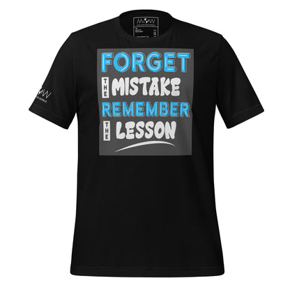 Forget the Mistake, Remember the Lesson Black Motivational Men's T-Shirt