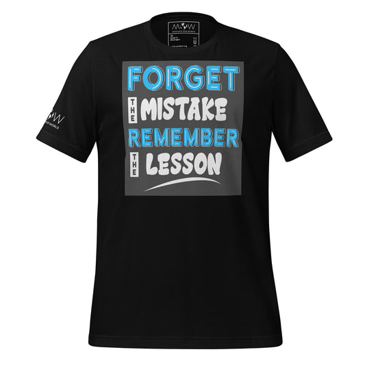 Forget the Mistake, Remember the Lesson Black Motivational Men's T-Shirt