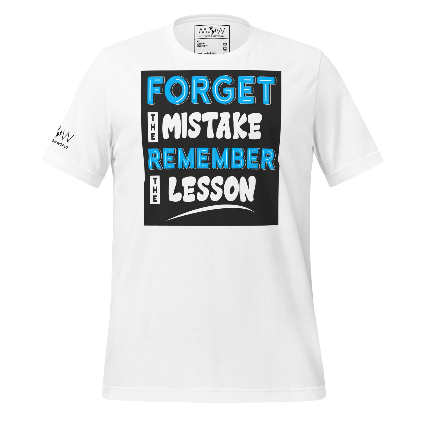 Forget the Mistake, Remember the Lesson White Motivational Men's T-Shirt