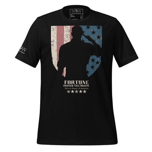 Fortune Favors Men's Motivational Black T-Shirt