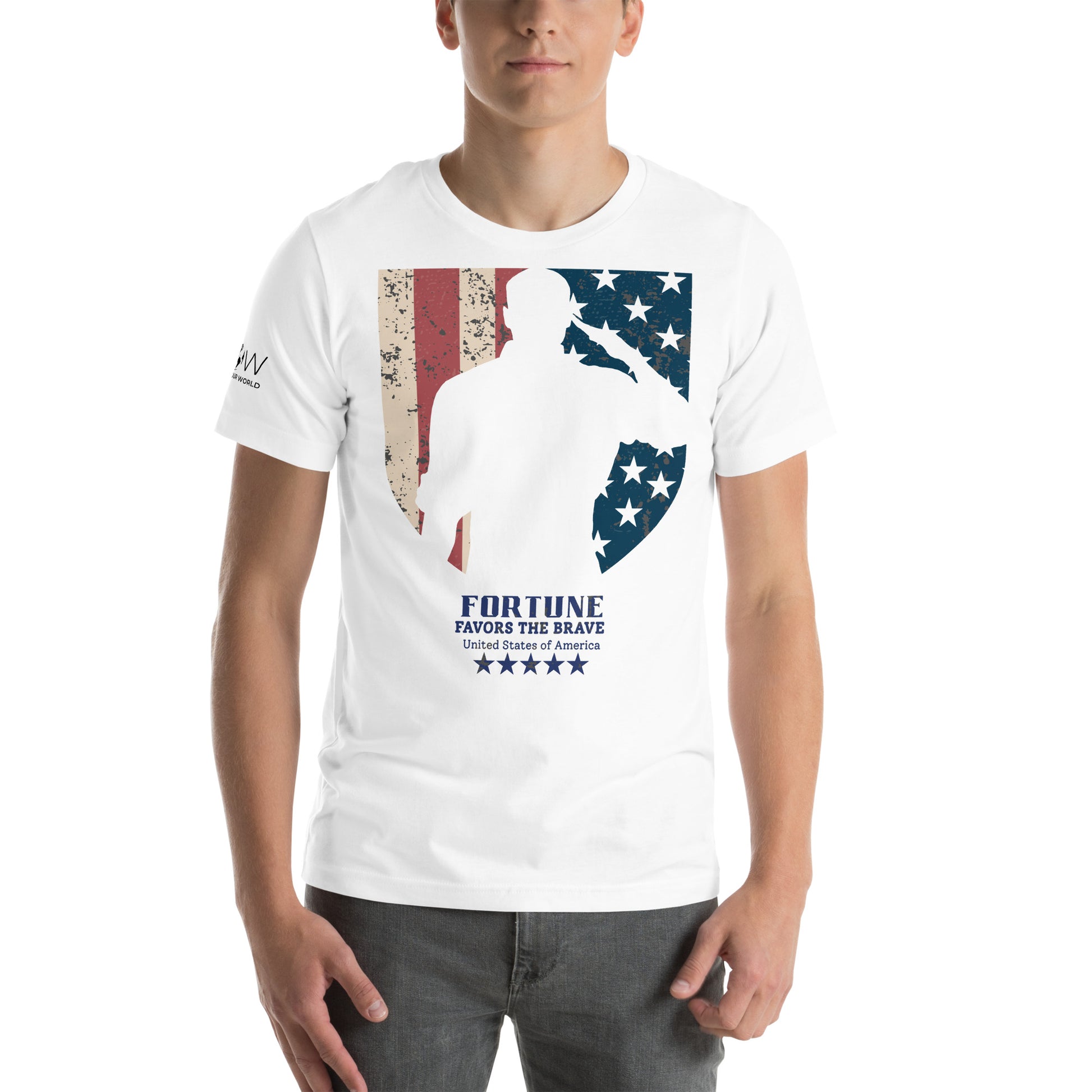 Fortune Favors Men's Motivational White T-Shirt