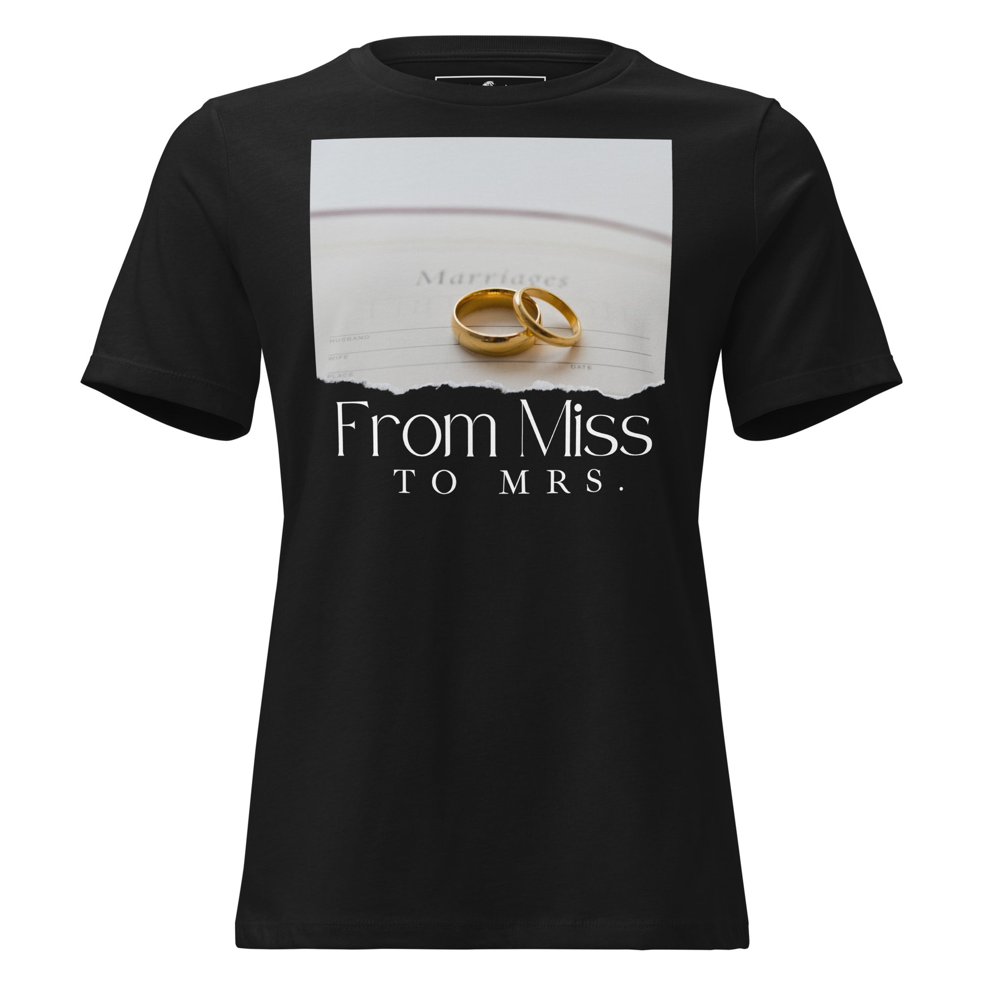 From Miss to Mrs. – Heart Moment Edition Black Motivational Women’s T-Shirt