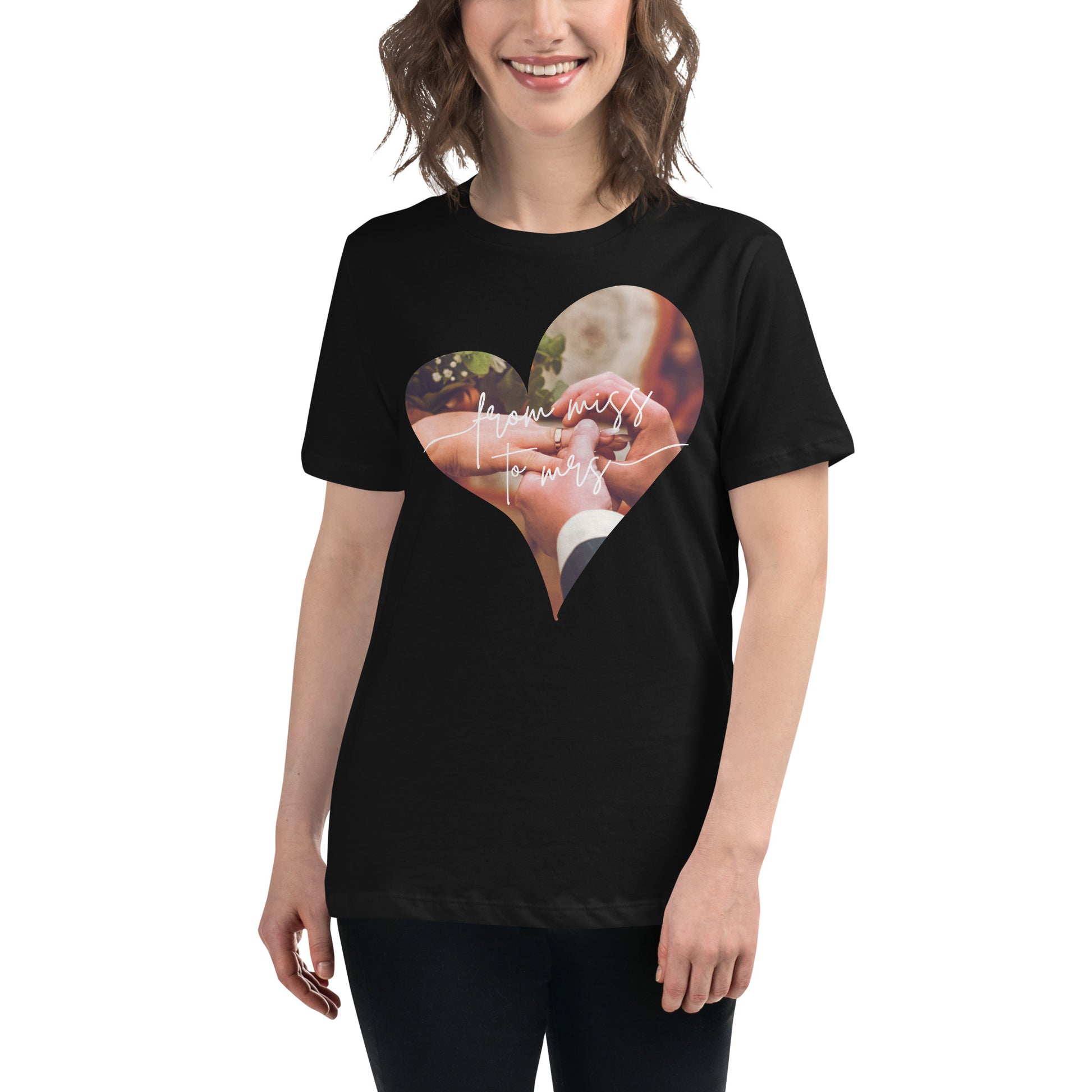 From Miss to Mrs. – Vow & Ring Edition Black Motivational Women’s T-Shirt Lifestyle