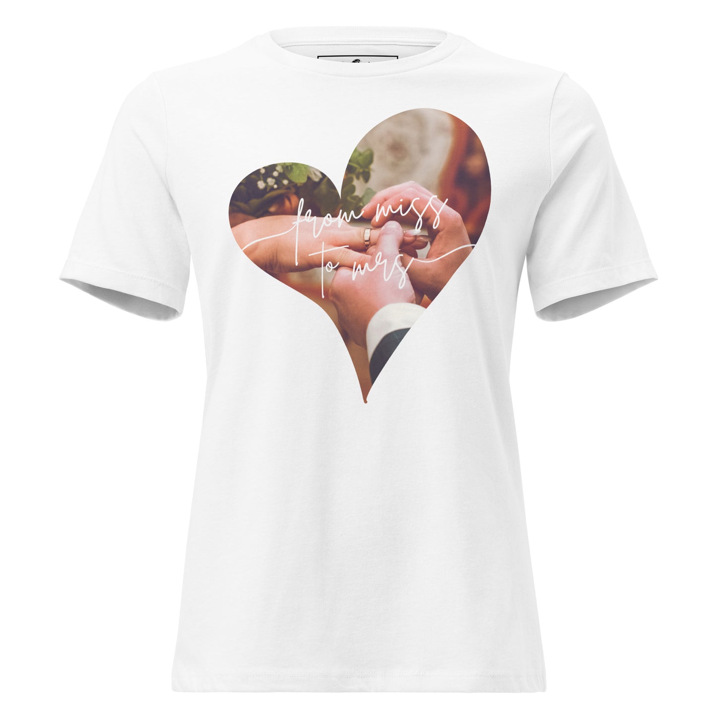 From Miss to Mrs. – Vow & Ring Edition White Motivational Women’s T-Shirt