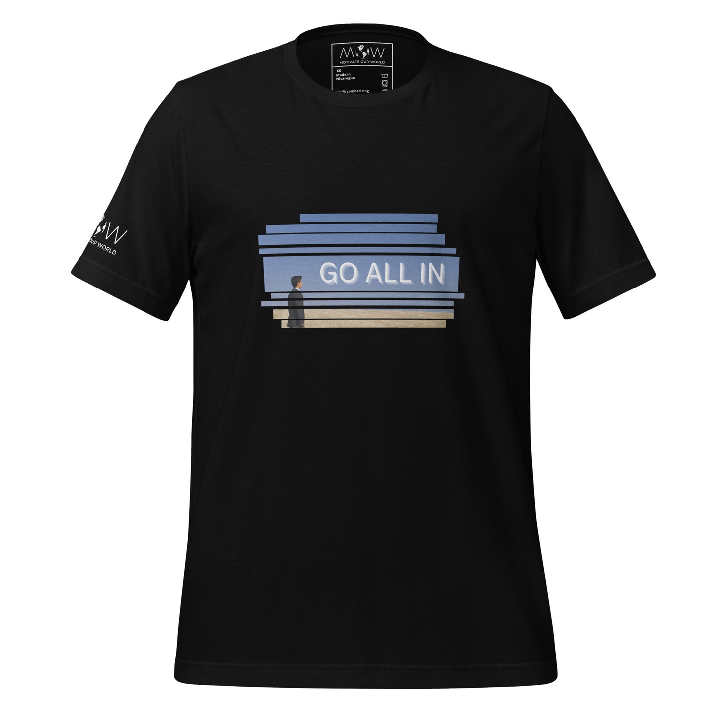 GO ALL IN Men's Motivational Black T-Shirt