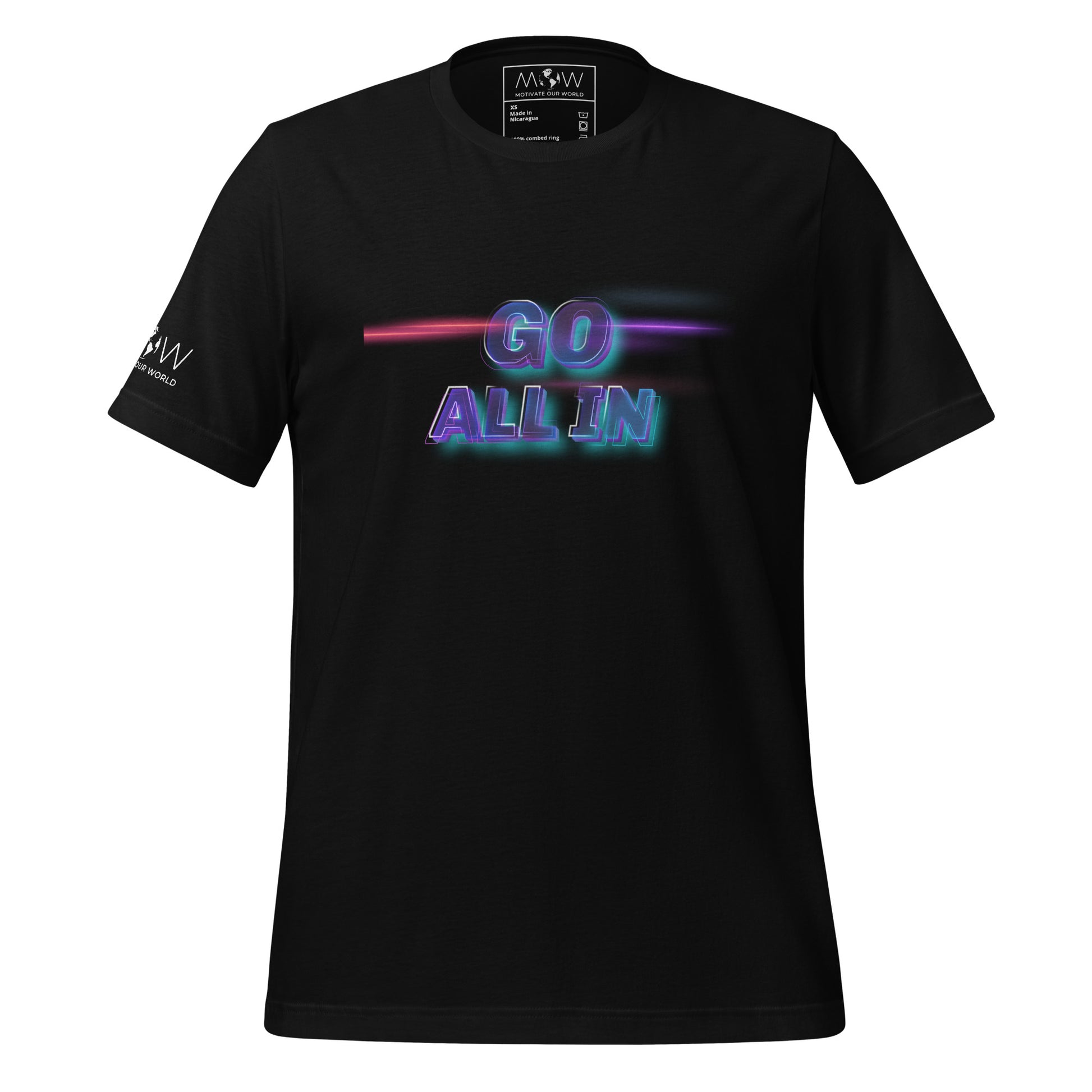 GO ALL IN Men's Motivational Black T-Shirt