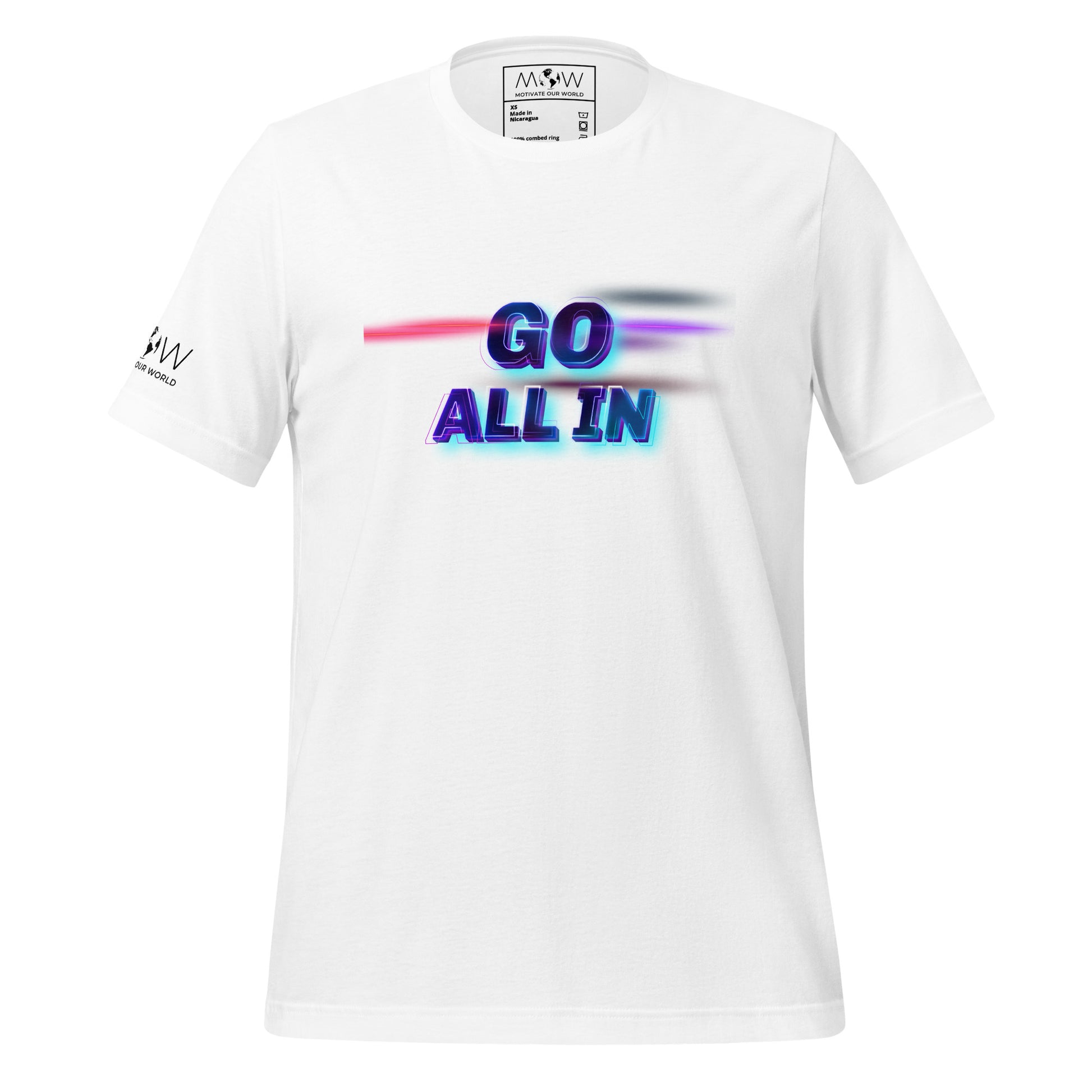 GO ALL IN Men's Motivational White T-Shirt