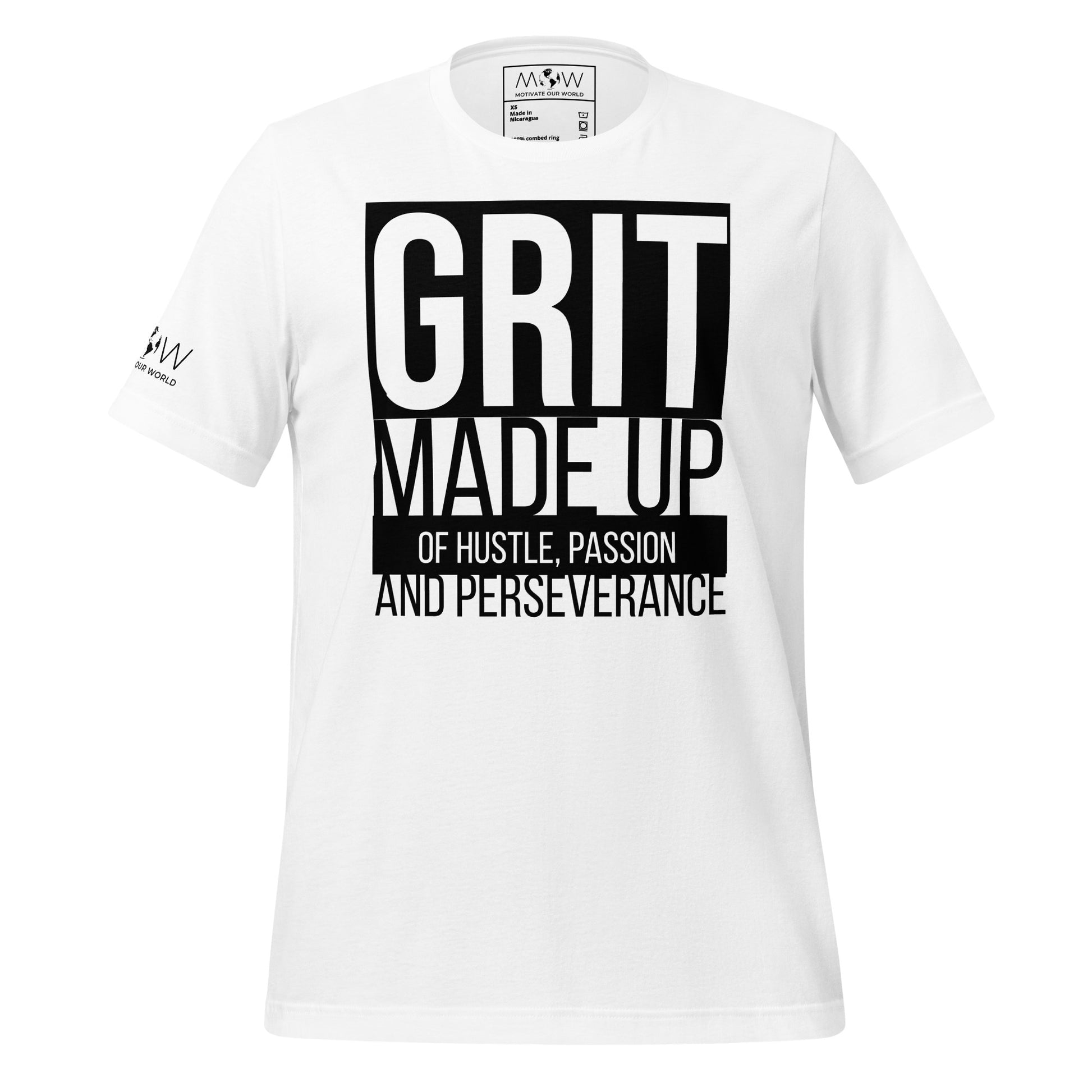 GRIT Men's Motivational White T-Shirt