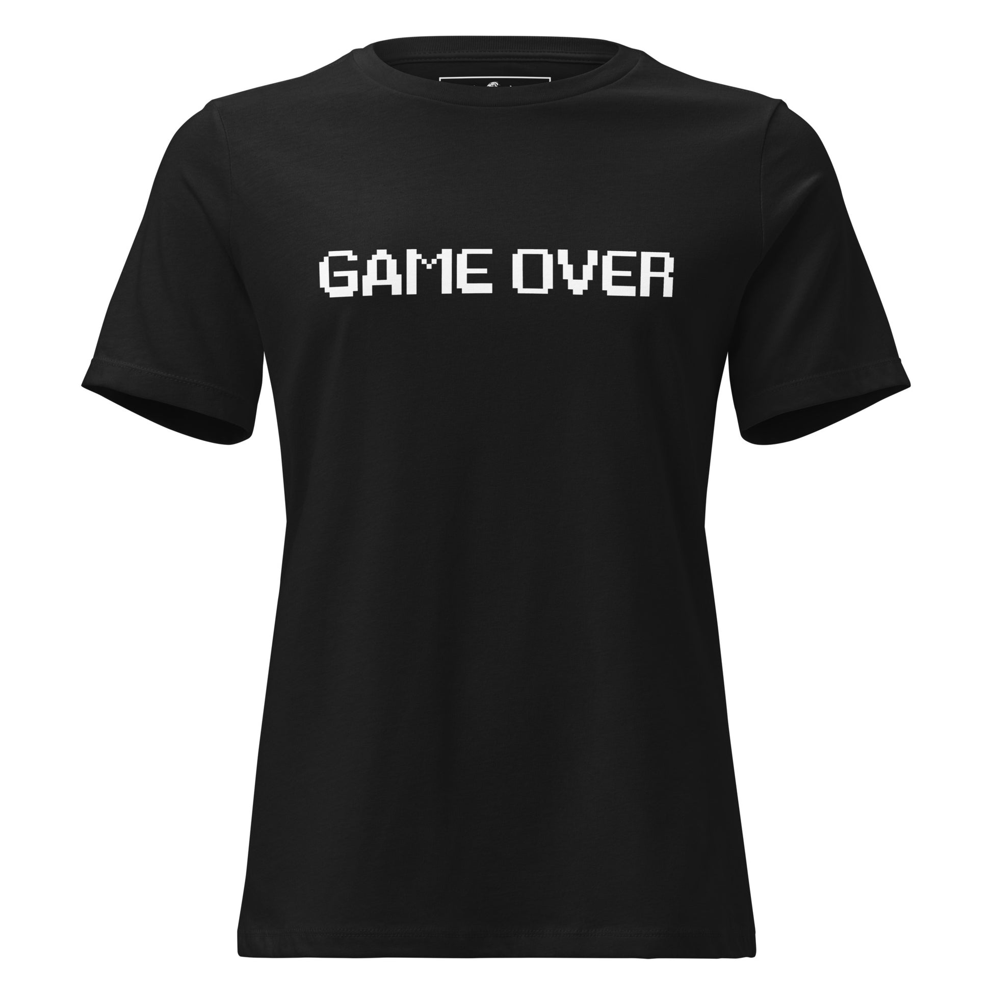 “Game Over” 8bit-Style Black Motivational Women’s T-Shirt