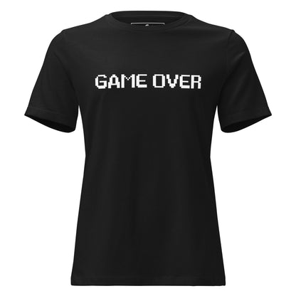 “Game Over” 8bit-Style Black Motivational Women’s T-Shirt