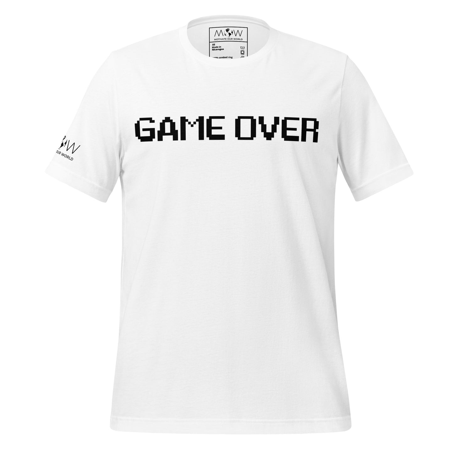 “Game Over” 8bit-Style White Motivational Men's T-Shirt