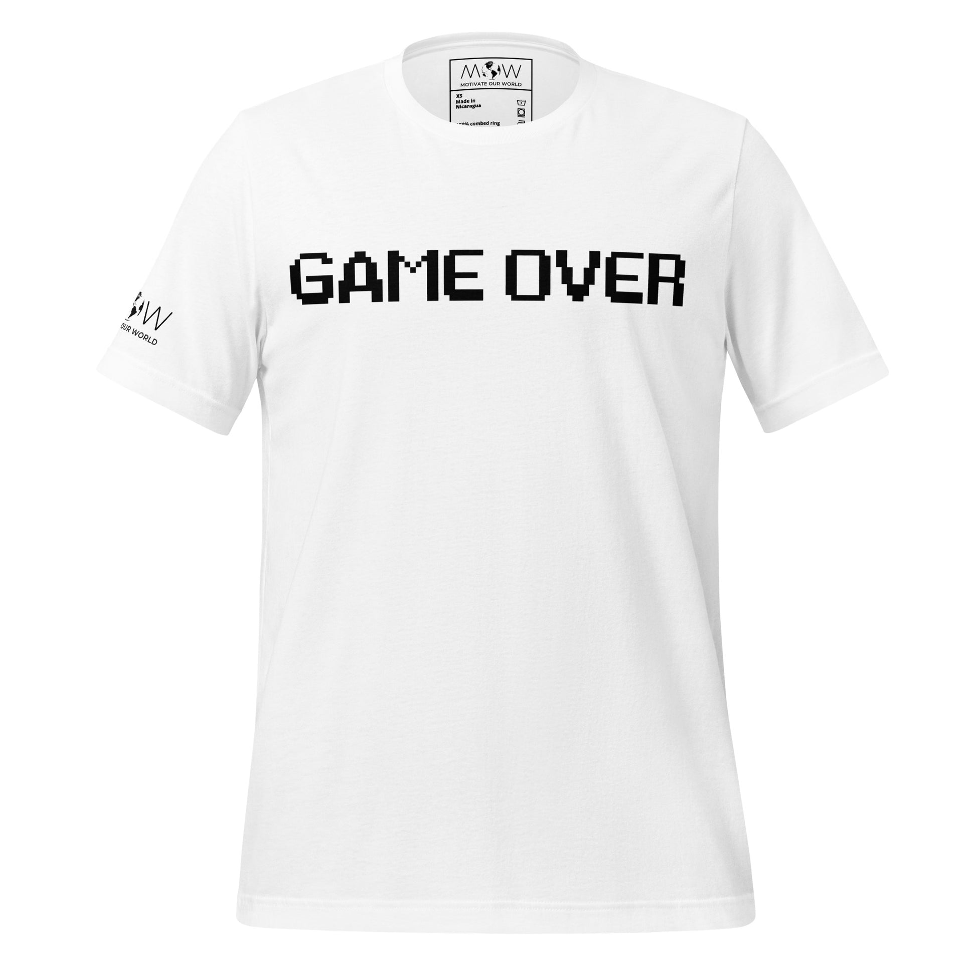 “Game Over” 8bit-Style White Motivational Men's T-Shirt