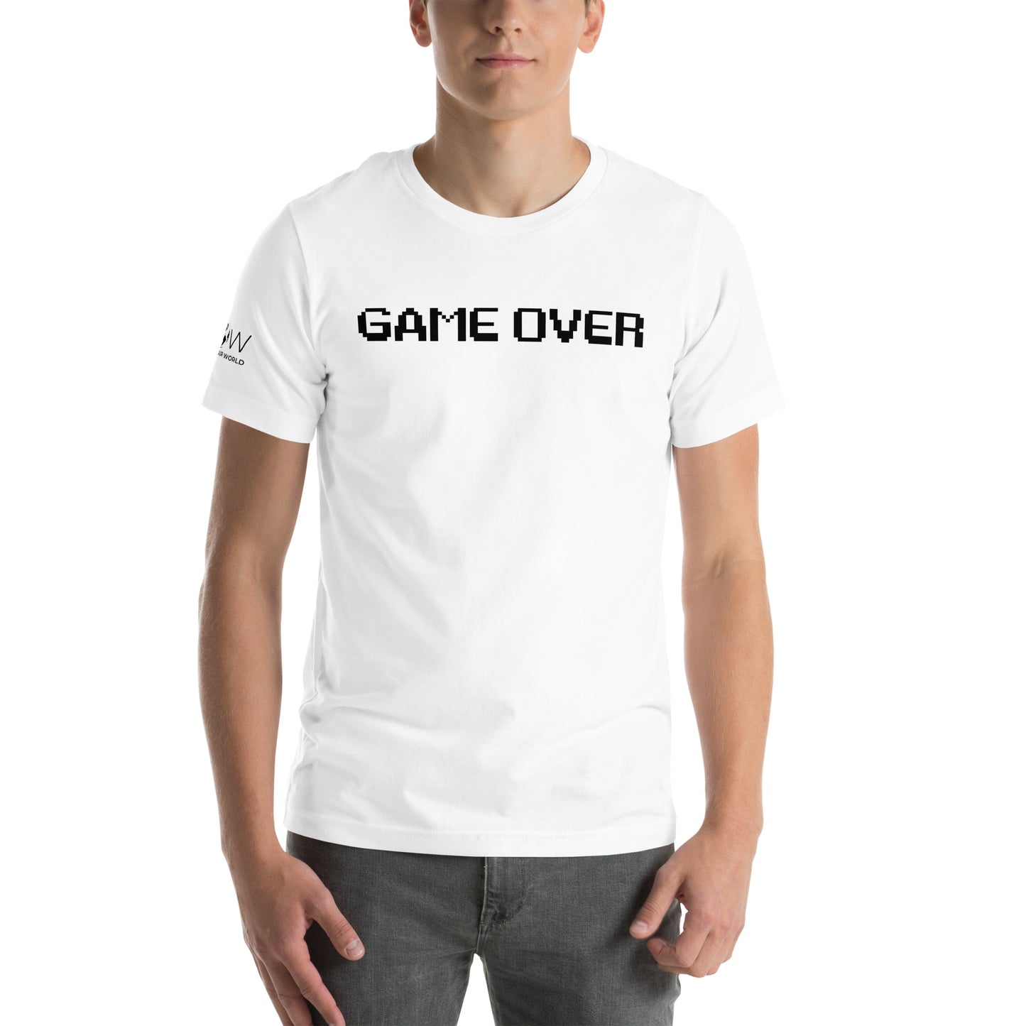 “Game Over” 8bit-Style White Motivational Men's T-Shirt