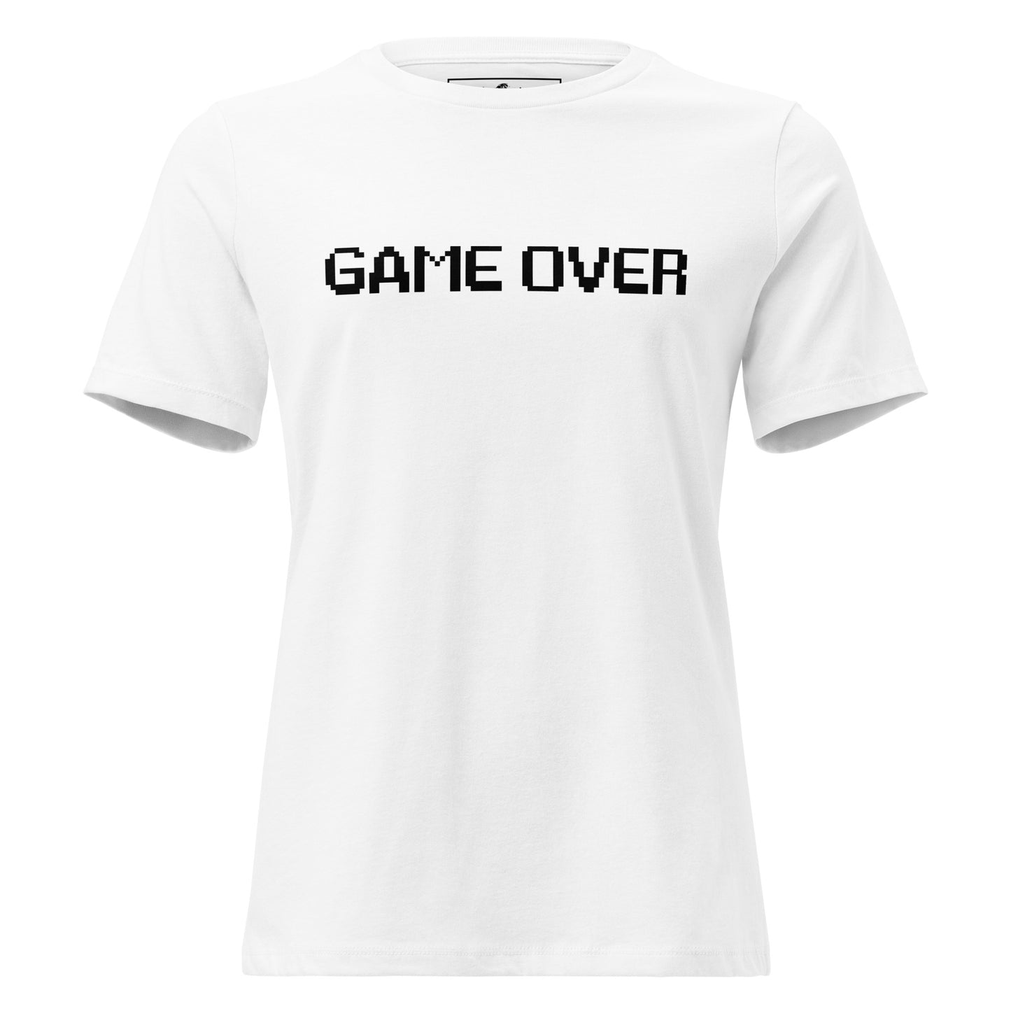 “Game Over” 8bit-Style White Motivational Women’s T-Shirt