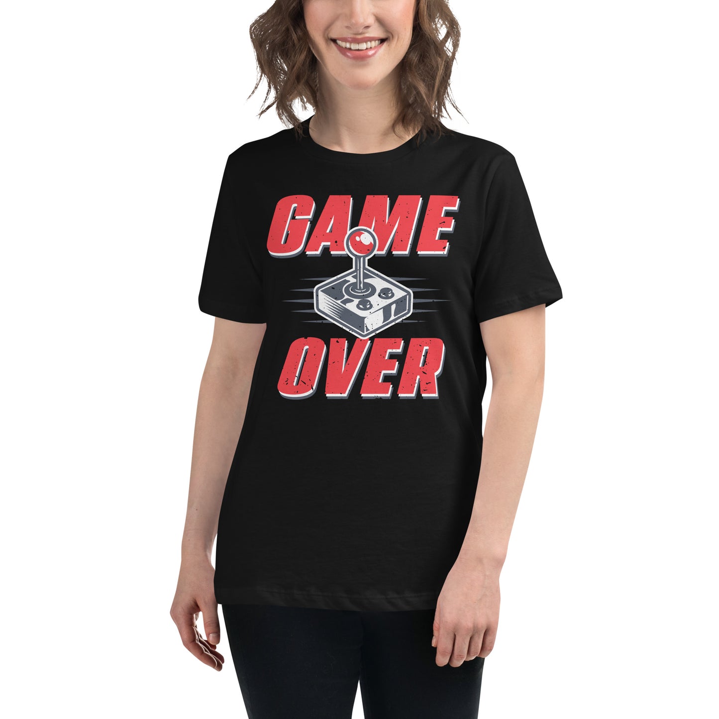“Game Over” Black Motivational Women’s T-Shirt Lifestyle