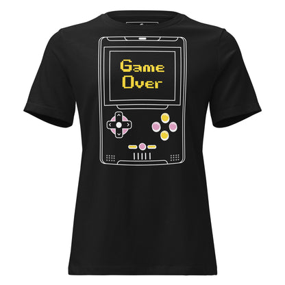 Game Over Handheld Console – Retro Gamer Black Motivational Women’s T-Shirt