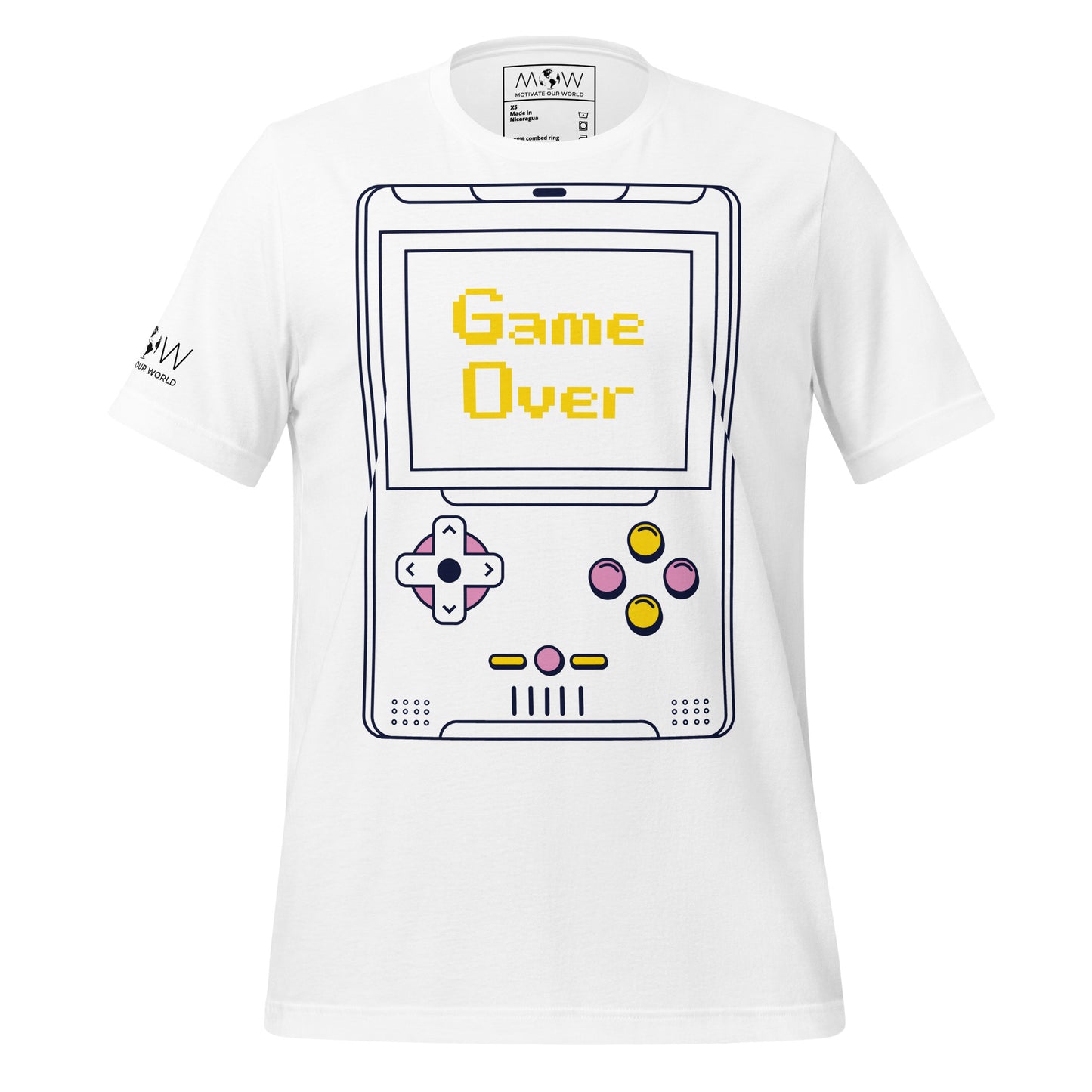 Game Over Handheld Console – Retro Gamer White Motivational Men's T-Shirt
