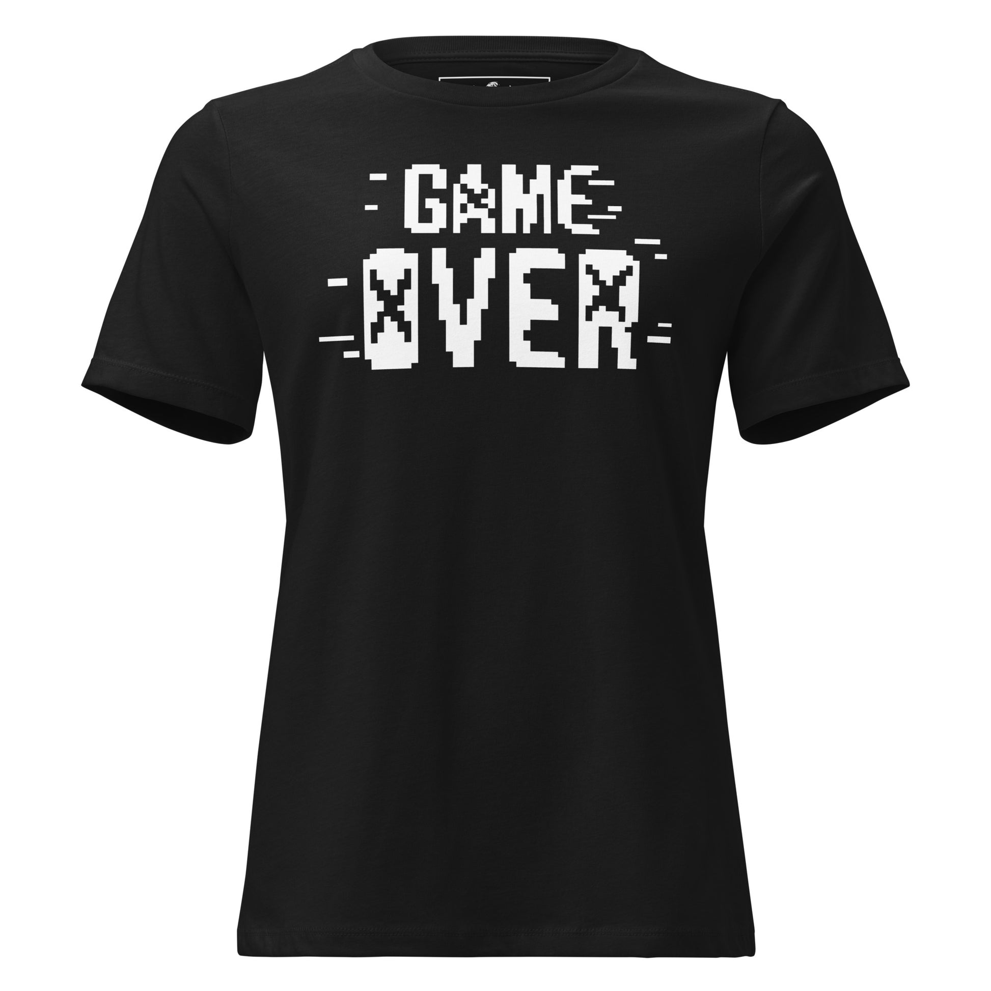 Game Over Pixel Art – Bold Retro Black Motivational Women’s T-Shirt