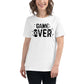Game Over Pixel Art – Bold Retro White Motivational Women’s T-Shirt Lifestyle