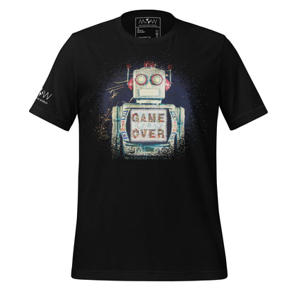 "Game Over" Retro Robot Black Motivational Men's T-Shirt