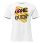 “Game Over” Vibrant Pixel White Motivational Women’s T-Shirt