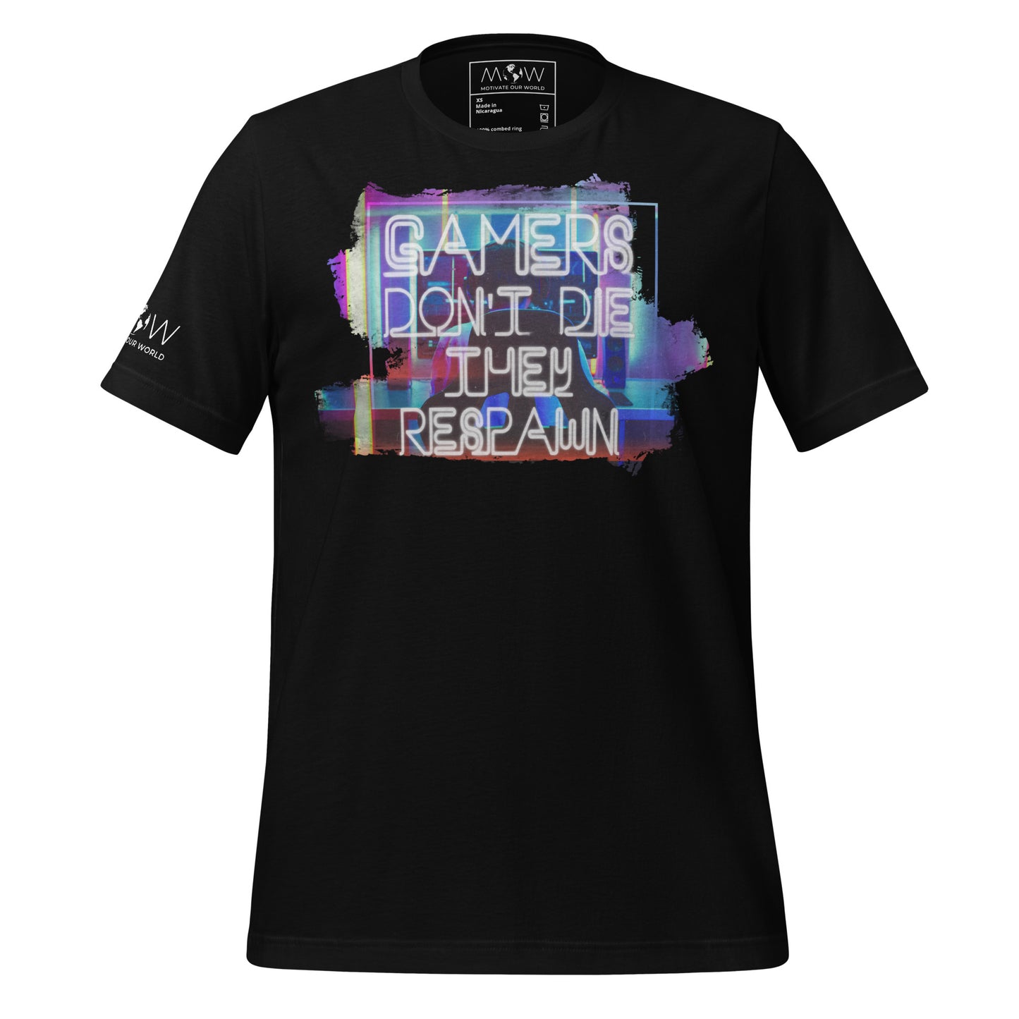 Gamers Don't Die - Neon Sign Black Motivational Men's T-Shirt