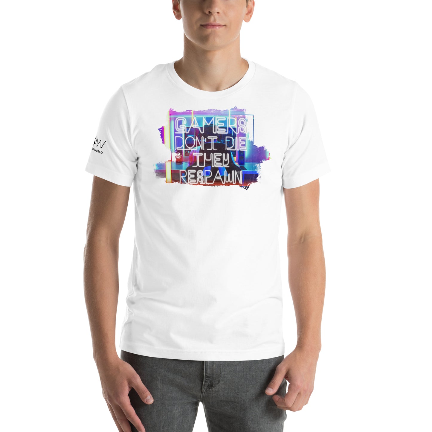 Gamers Don't Die - Neon Sign White Motivational Men's T-Shirt Lifestyle
