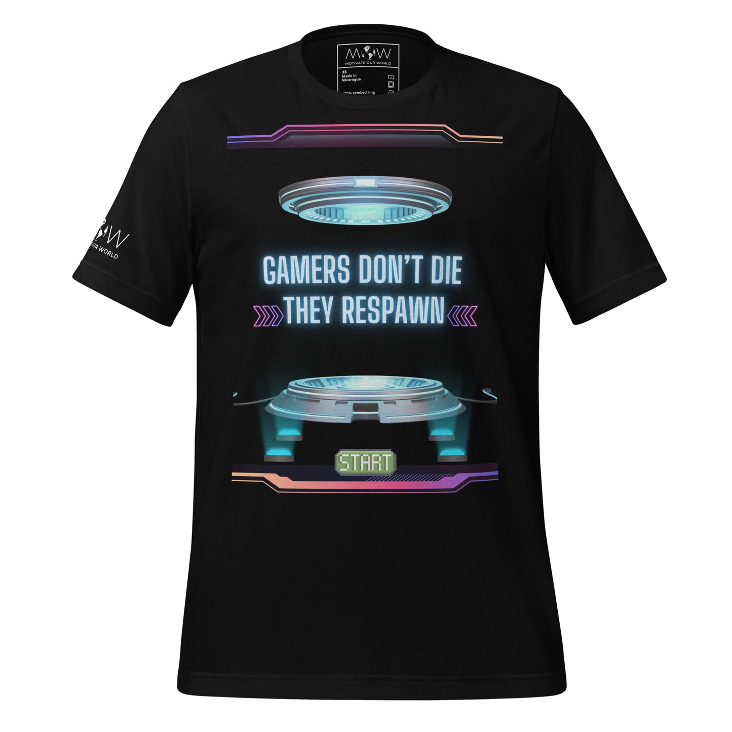 Gamers Don’t Die Black Motivational Men's T-Shirt
