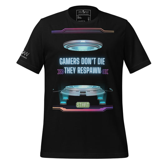 Gamers Don’t Die Black Motivational Men's T-Shirt