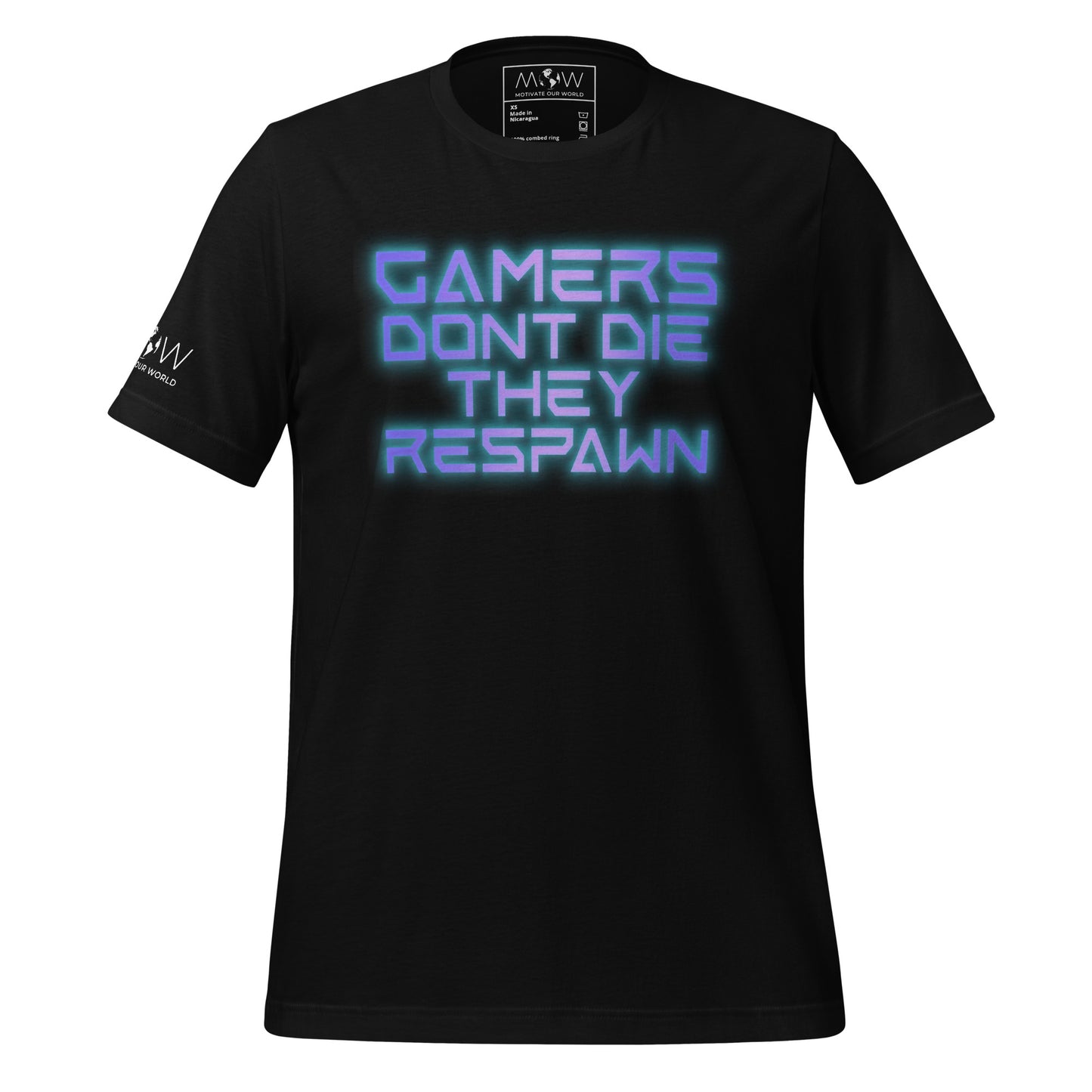 Gamers Don’t Die Glow – Neon Cyberpunk Gaming Black Motivational Men's T-Shirt