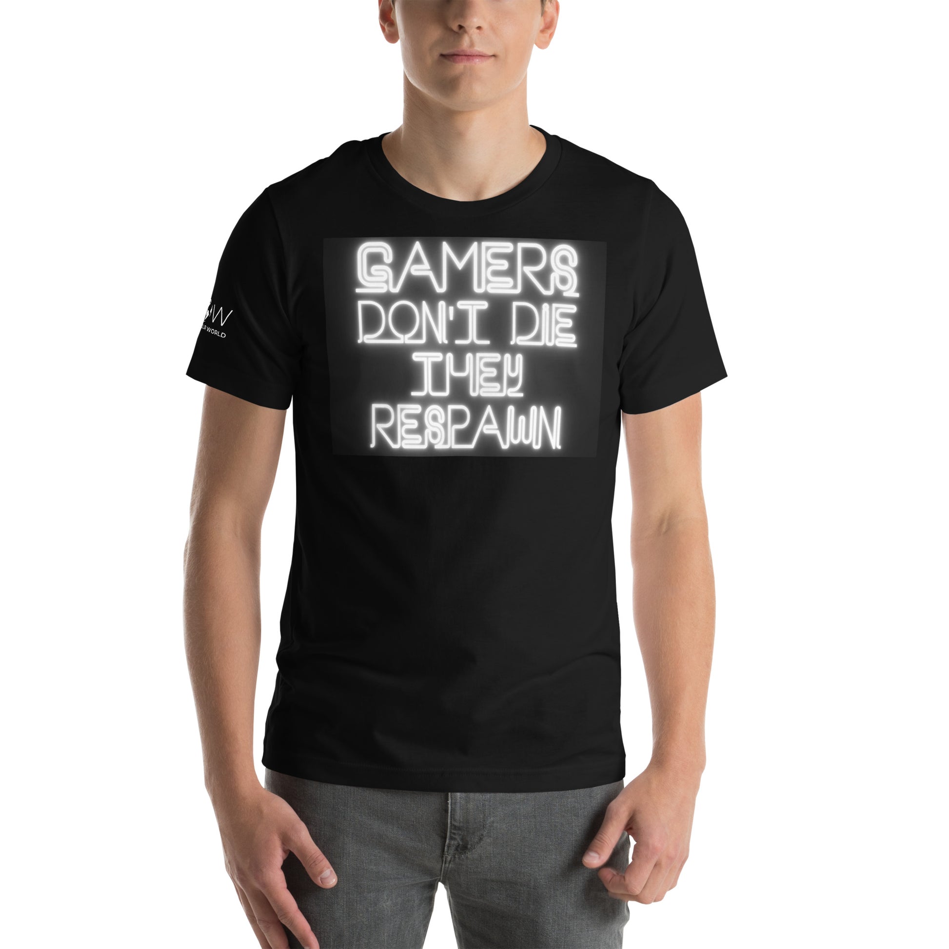 Gamers Don’t Die – Minimal Pixel Art Gaming Black Motivational Men's T-Shirt