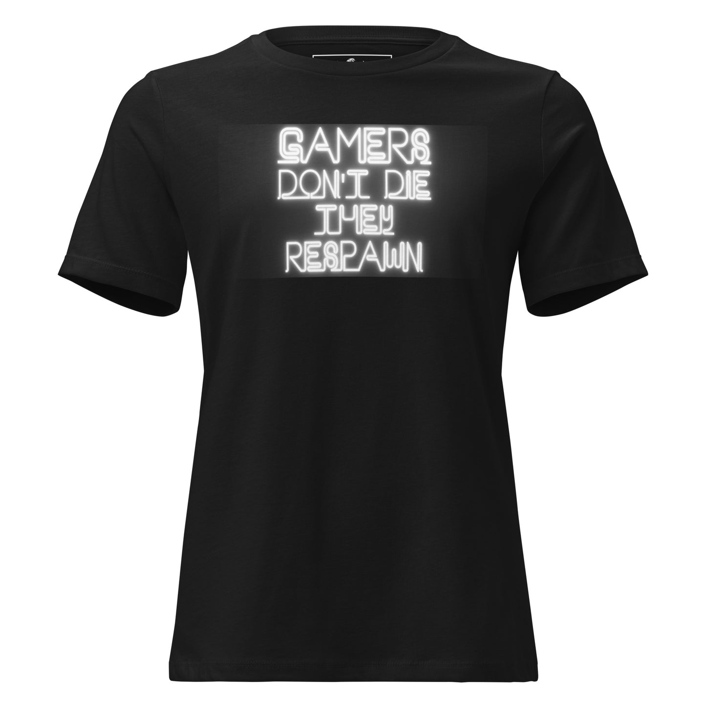 Gamers Don’t Die – Minimal Pixel Art Gaming Black Motivational Women’s T-Shirt