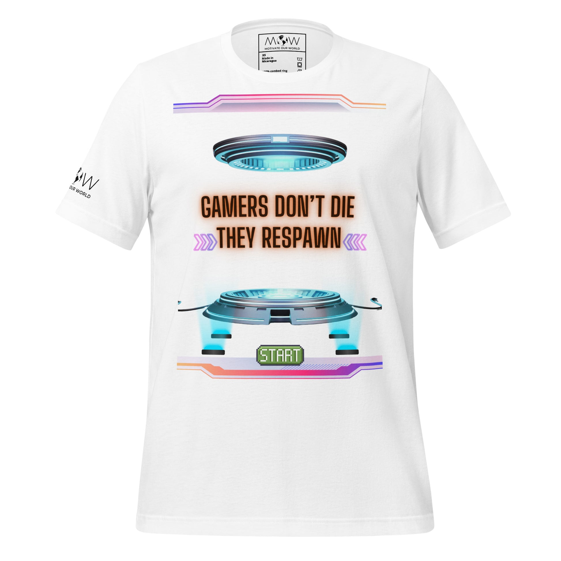 Gamers Don’t Die White Motivational Men's T-Shirt