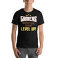 Gamers Level Up Black Motivational Men's T-Shirt