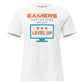 Gamers Level Up – Screen Mode Edition White Motivational Women’s T-Shirt