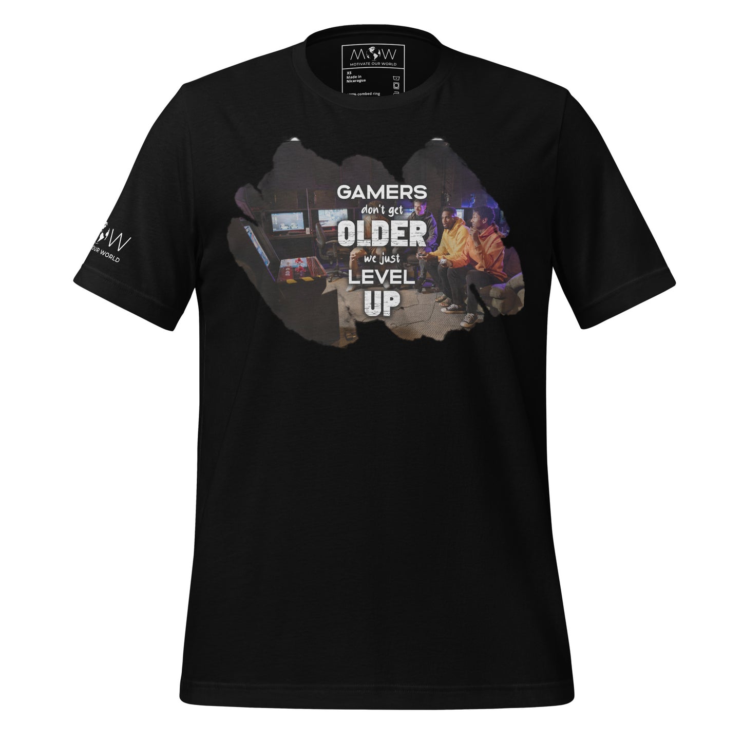 Gamers Level Up – Squad Edition Black Motivational Men's T-Shirt