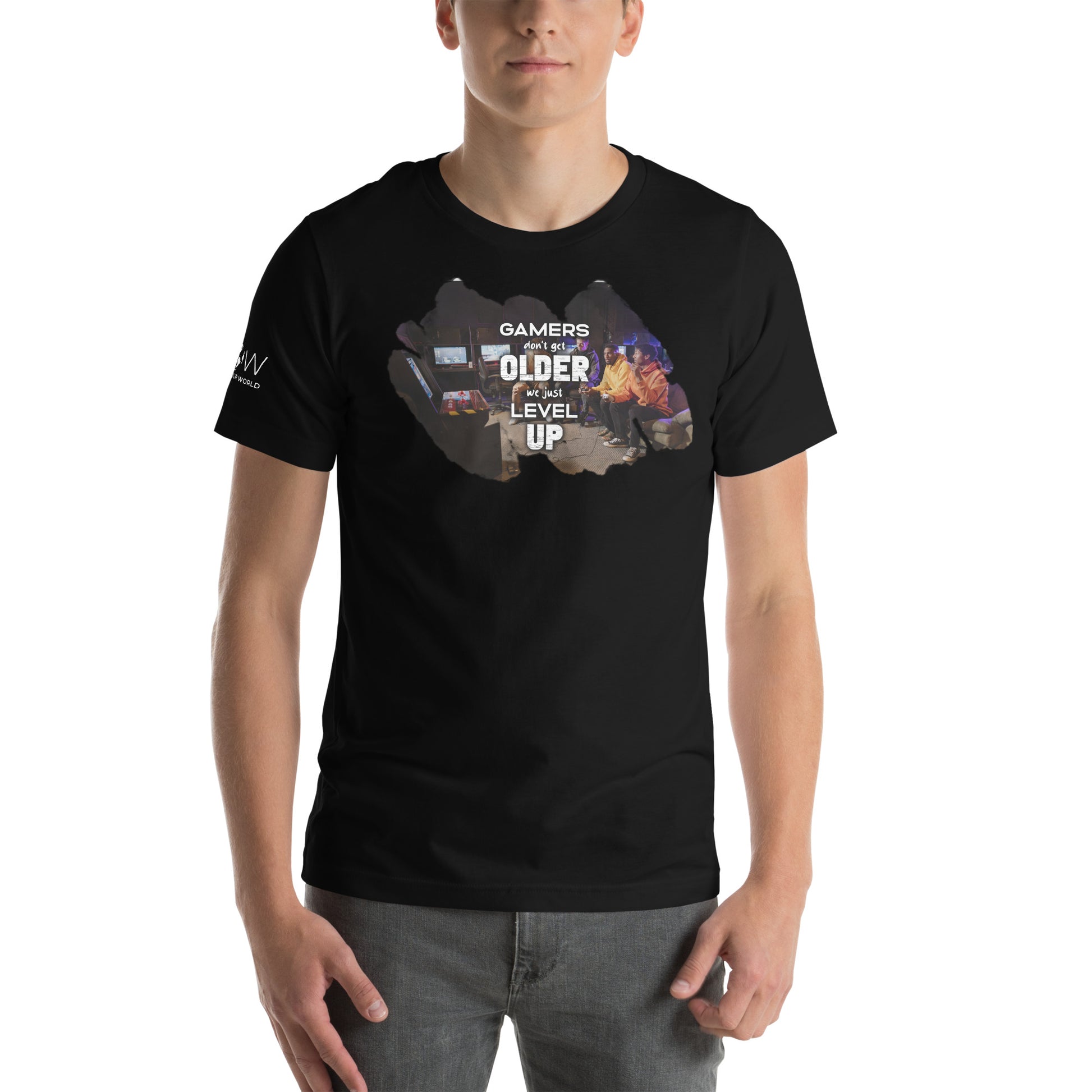 Gamers Level Up – Squad Edition Black Motivational Men's T-Shirt