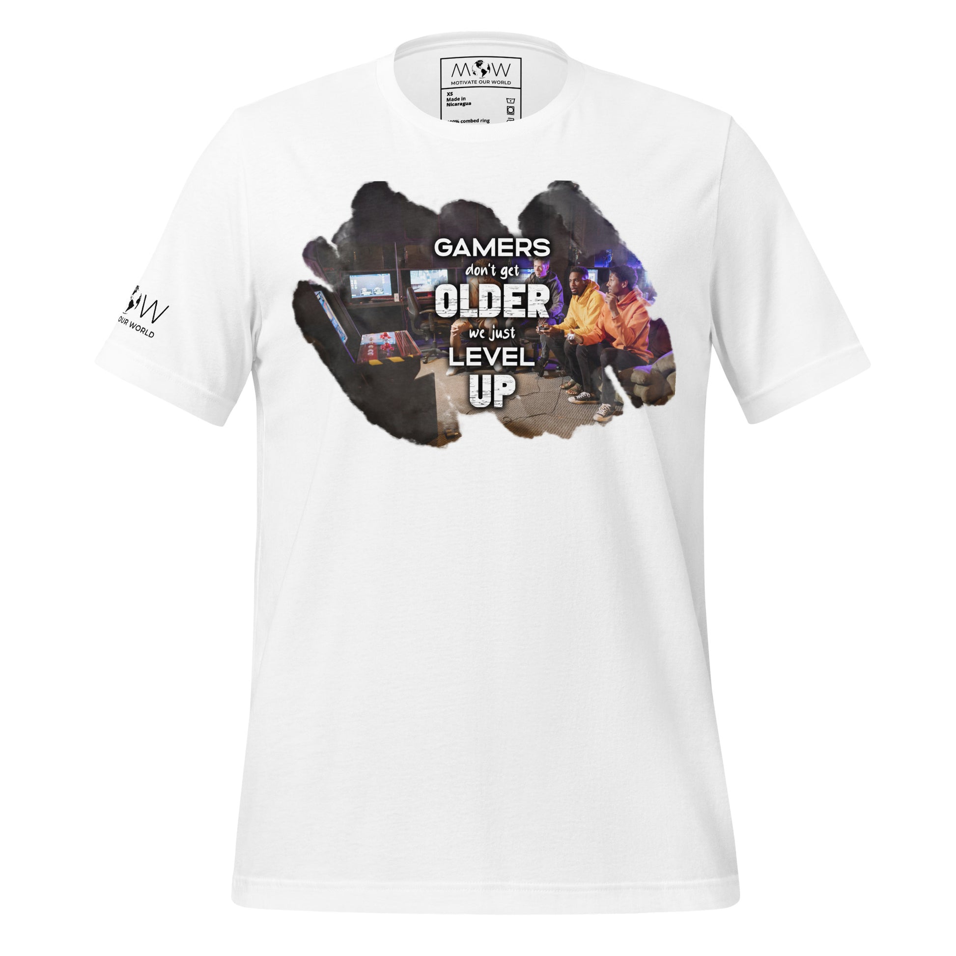 Gamers Level Up – Squad Edition White Motivational Men's T-Shirt