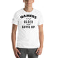 Gamers Level Up – Vintage Mode Edition White Motivational Men's T-Shirt
